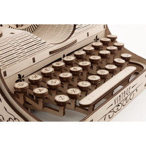 Eco Wood Art (EWA) 3D Houten Puzzel Vintage Typewriter, 465, 27x23,2x14,6CM