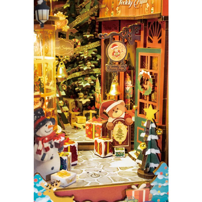 Robotime, DIY Book Nook Boekensteun Christmas Street, TGC06, 19x12,6x25,5cm