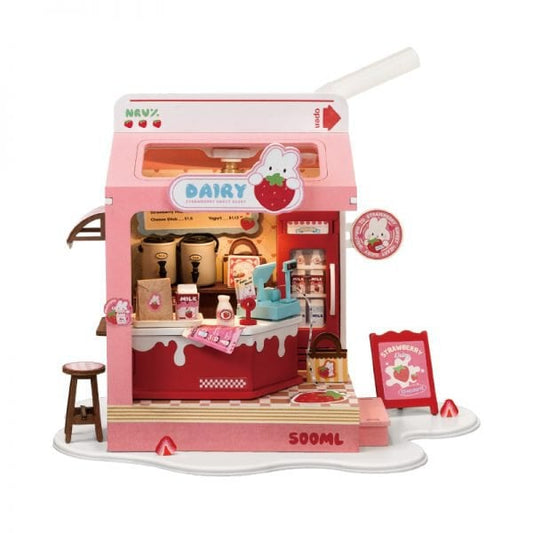 Robotime, DIY Huisje Strawberry Milk House , DS034, 15,5x11,6x18,3cm