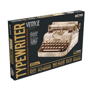 Eco Wood Art (EWA) 3D Houten Puzzel Vintage Typewriter, 465, 27x23,2x14,6CM