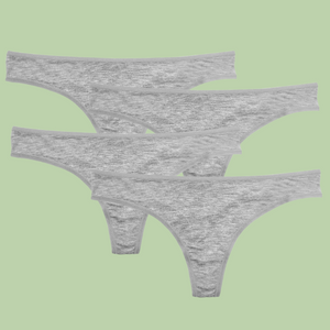 green-goose Bamboe Dames String - 4 Stuks - Grijs - 95% Bamboe