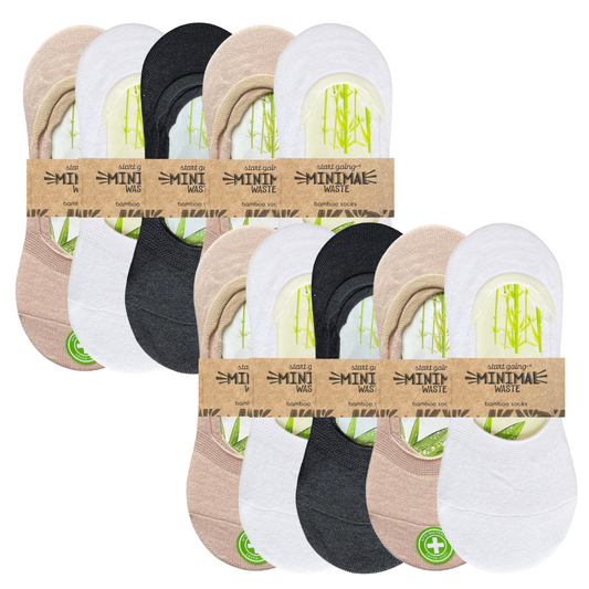 green-goose Bamboe Dames Footies - 10 paar - 85% Bamboe - Multicolor - Maat 35-39