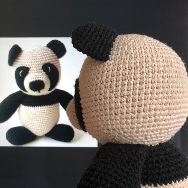 Luna-Leena panda beer knuffel - Biologisch katoen - Handgehaakt in Nepal