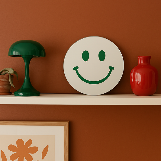 Vrolijkmakende Smiley spiegel Green Smile