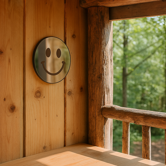Vrolijkmakende Smiley spiegel Brown Smile