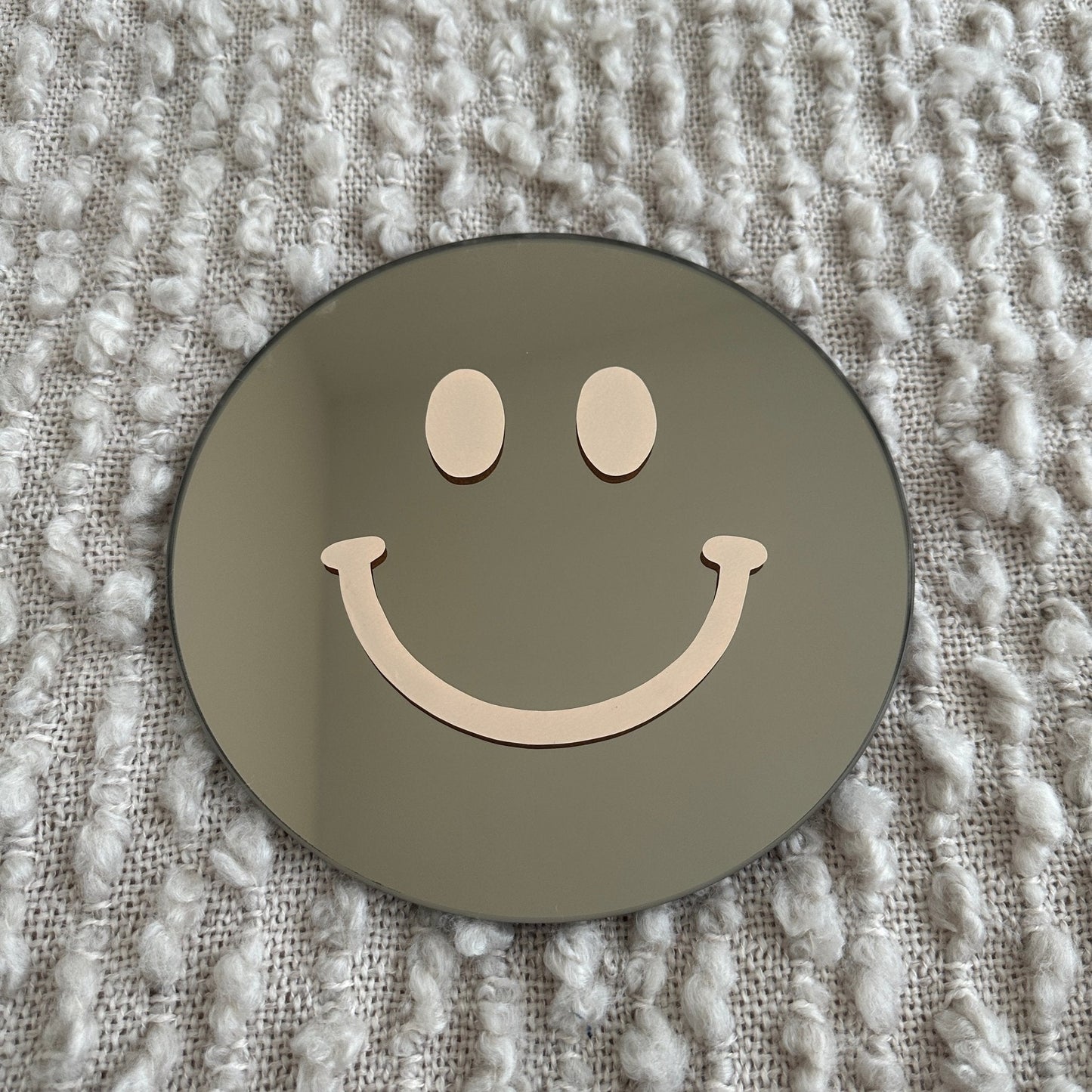 "Dagelijkse geluksboost" Smiley spiegel Beige Smile