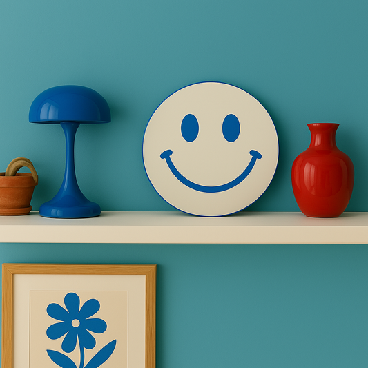 Vrolijkmakende Smiley spiegel Bright Blue Smile