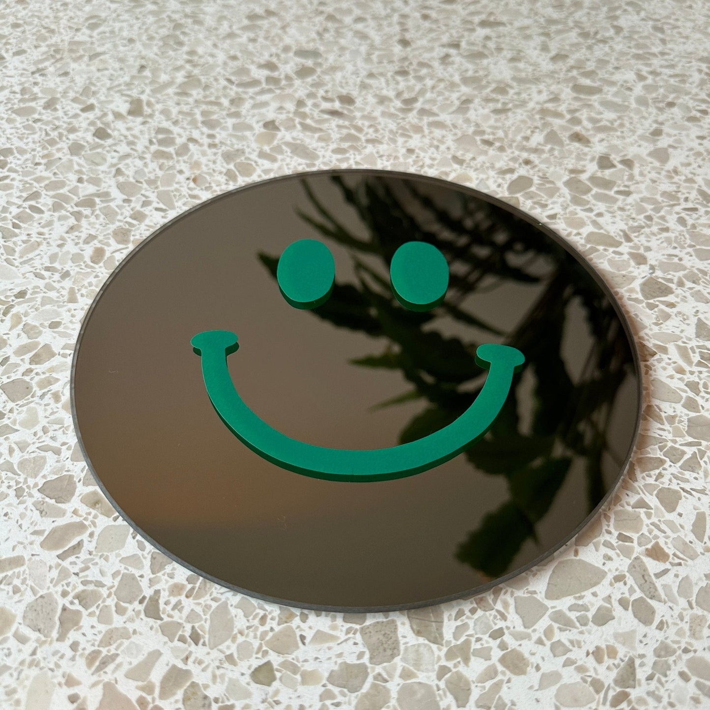 "Dagelijkse geluksboost" Smiley spiegel Dark Green Smile