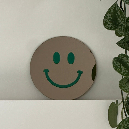 "Dagelijkse geluksboost" Smiley spiegel Dark Green Smile