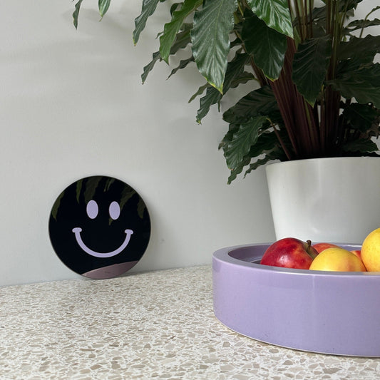 Vrolijkemakende Smiley spiegel Lilac Smile