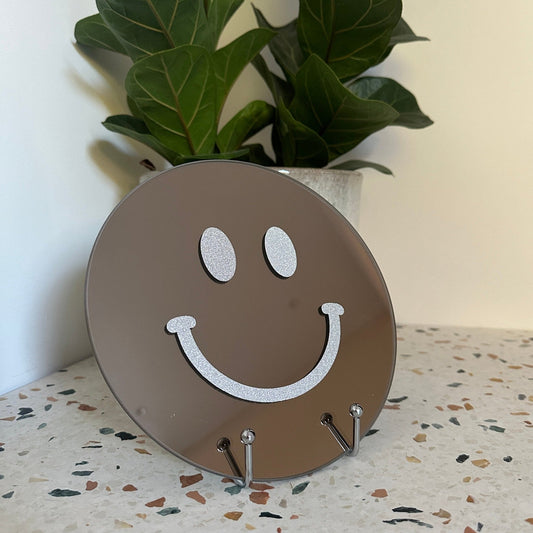 Vrolijkmakende Smiley spiegel Silver Smile