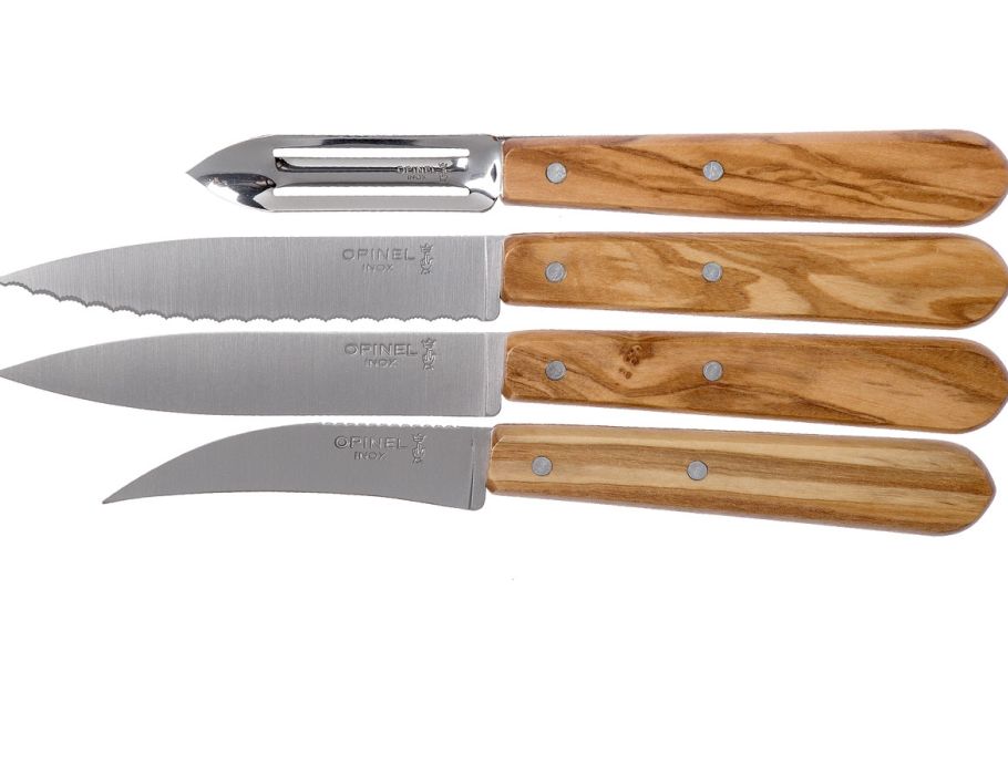 Opinel - Keukenmessen Olijfhout 4 stuks - www.eco-waar.nl